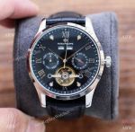 Knock off Patek Philippe Perpetual Calendar watches Black Leather Strap 41mm